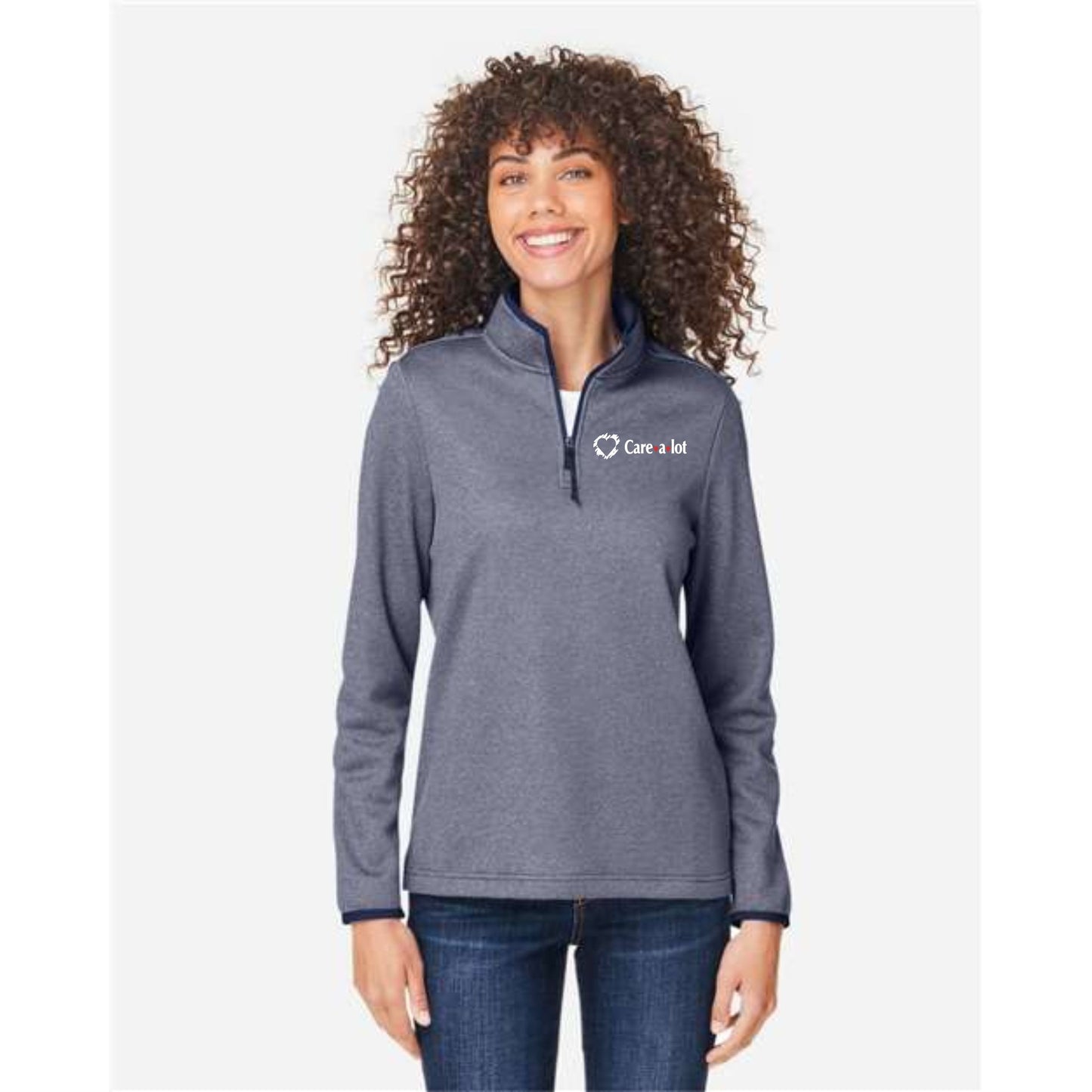 Women's Venture Heathered Stripe Quarter-Zip Pullover