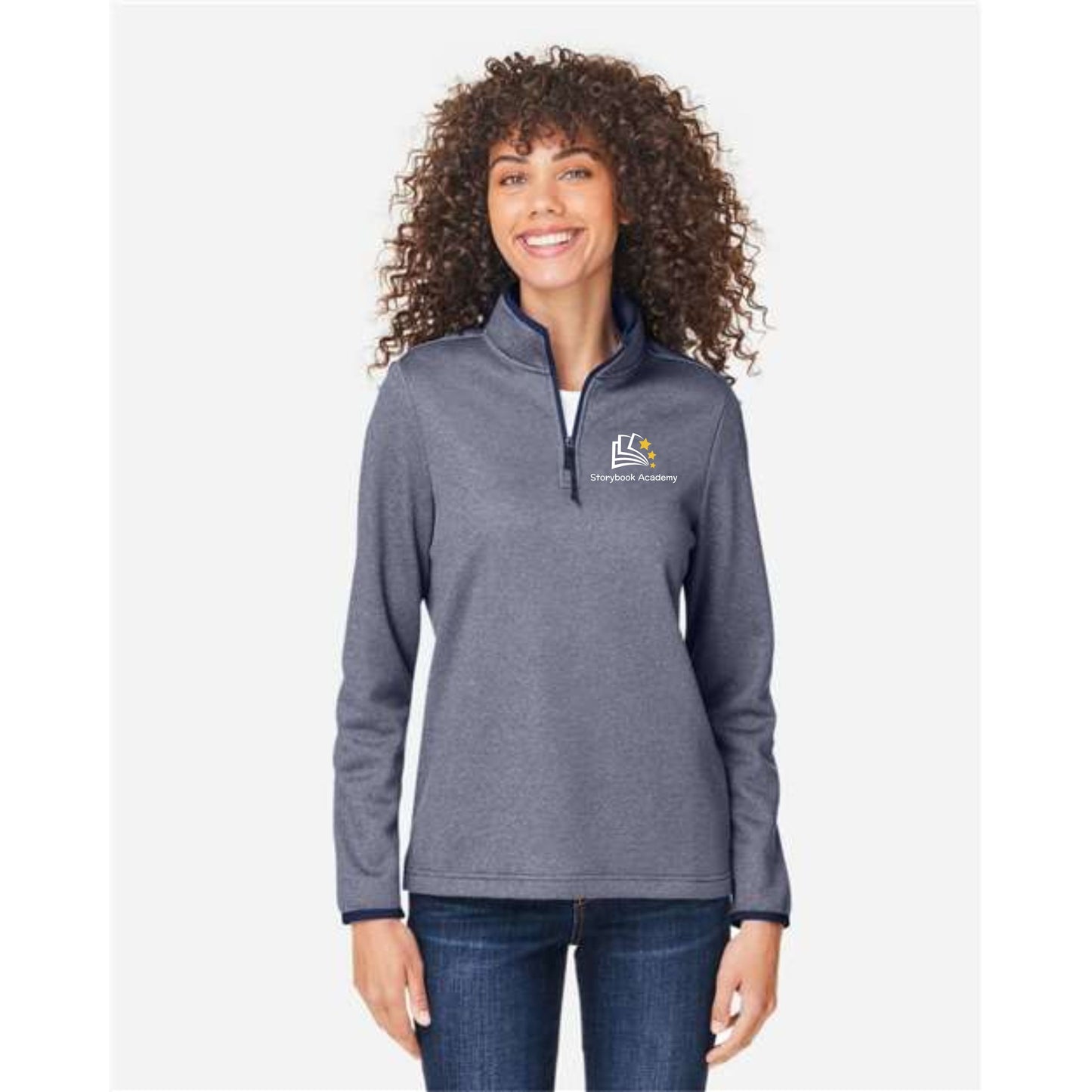 Women's Venture Heathered Stripe Quarter-Zip Pullover